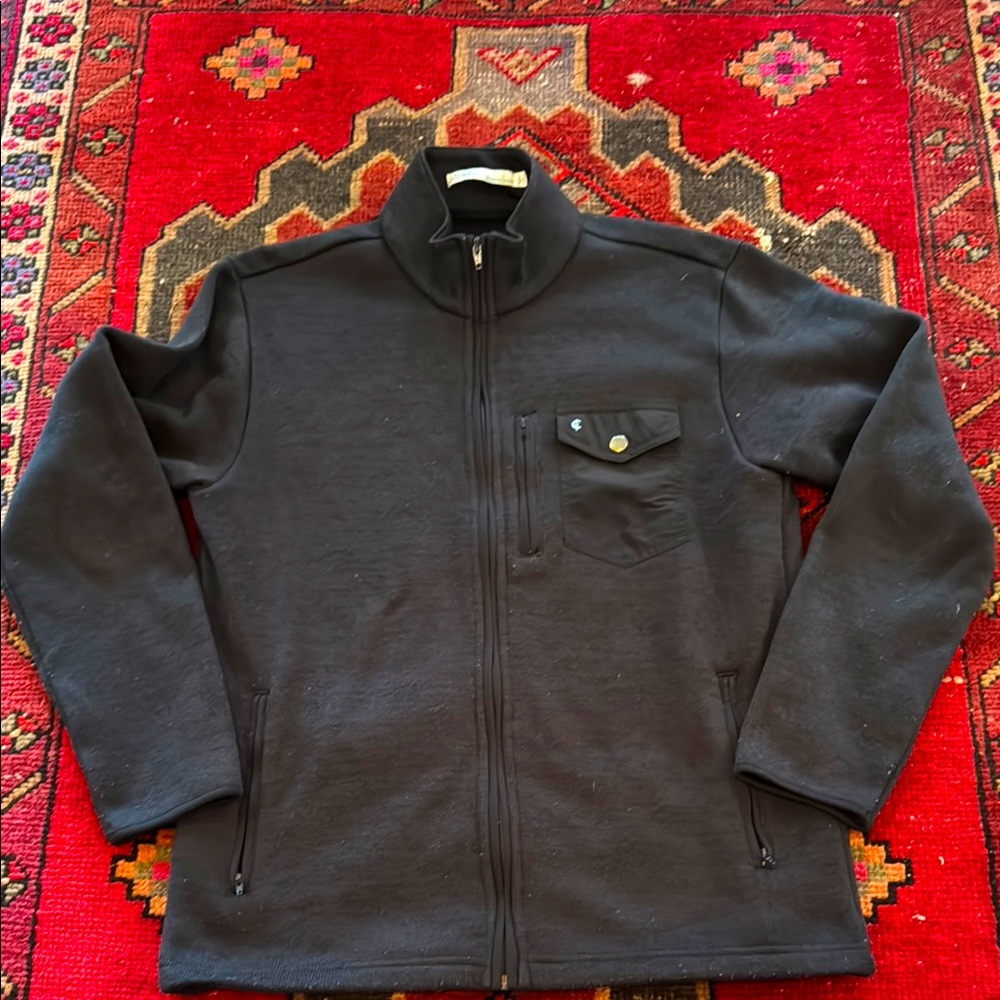 Criquet Mens Navy Fleece Full Zip Long Sleeve Sweater